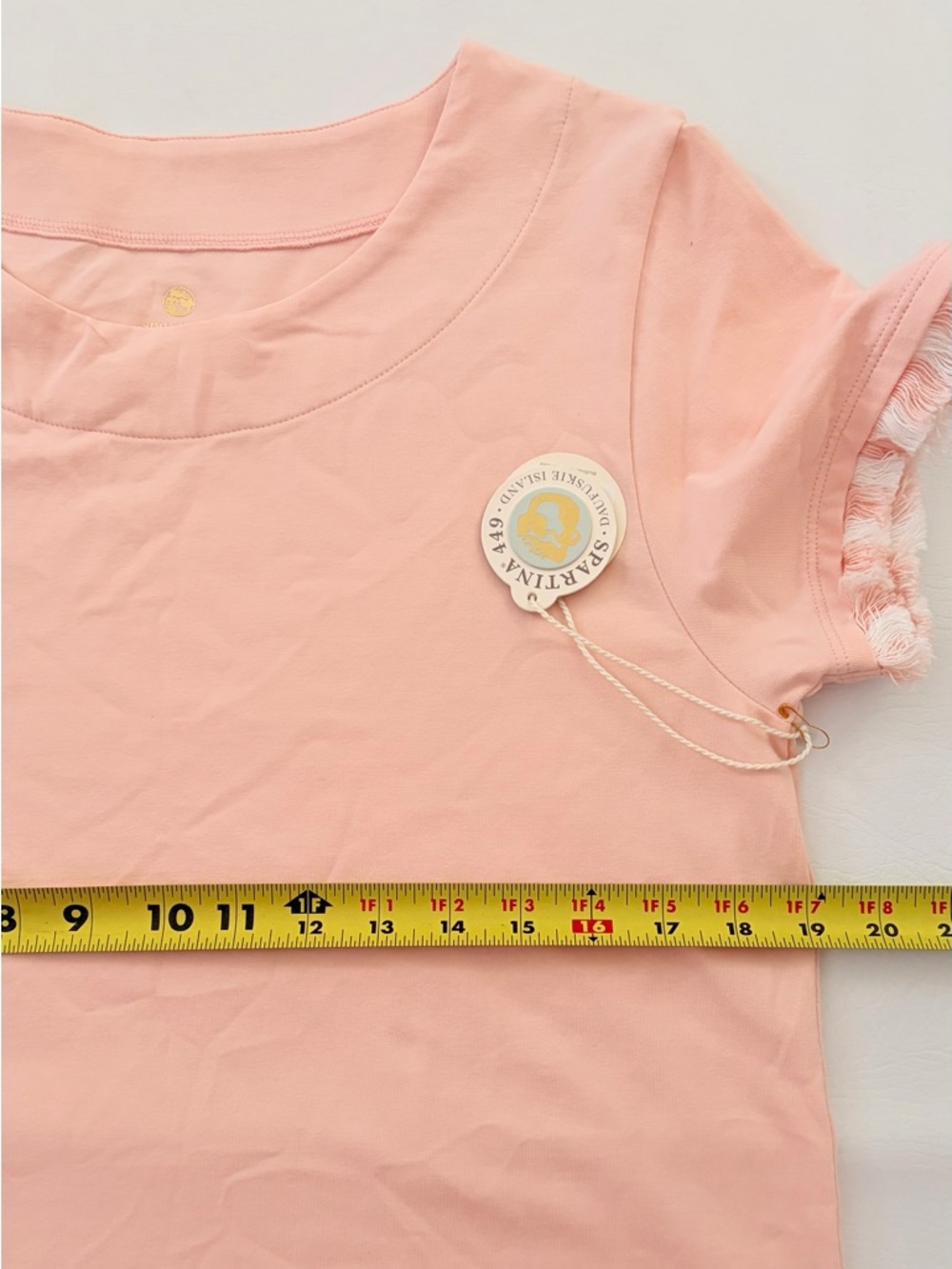 Spartina 449 Dress Island Fringe Dress Women’s Short Sleeve Pale Blush Large - Picture 12 of 15